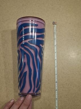 Starbucks Pink and Blue Zebra Tumbler